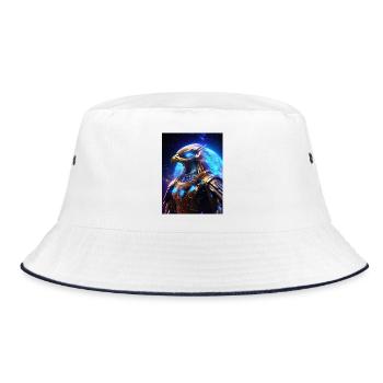 Horus – The Sky Falcon - Bucket Hat - white/navy - Front