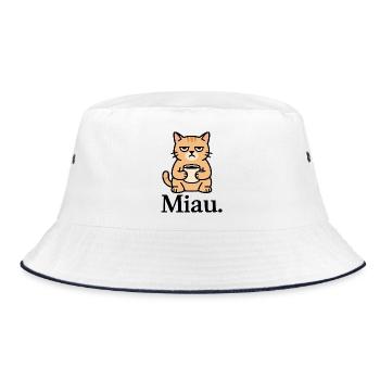Meow morning grouches - Bucket Hat - white/navy - Front