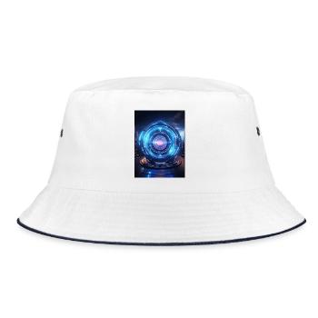 Throat Chakra – Vishuddha: Voice of the Spirit - Bucket Hat - white/navy - Front