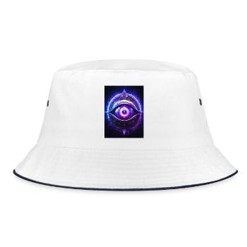 Brow Chakra – Ajna: The Third Eye - Bucket Hat - white/navy - Front