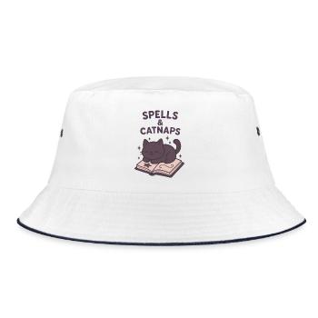 Spells and Catnaps - Bucket Hat - white/navy - Front