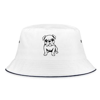 Bulldogs chien chemise cadeau - Bob - blanc/marine - Devant