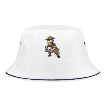 Gamer Mechanic Werkheld Craftsman - Bucket Hat - white/navy - Front