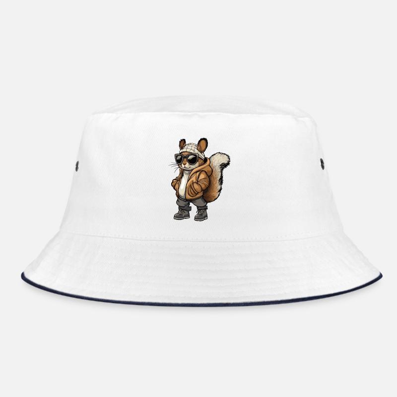 Eichhörnchen Cool Winter - Bucket Hat - Weiß/Navy