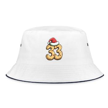 33 Number Cookie Christmas - Bucket Hat - white/navy - Front