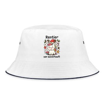 Reindeer was sold out - merry Christmas - Bucket Hat - white/navy - Front
