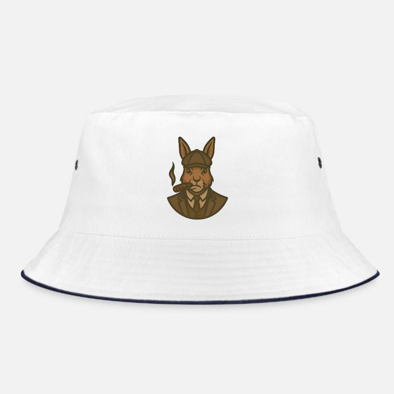 Rabbit in a suit with cigar 1920 Bucket Hat