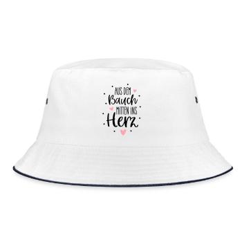 From the gut to the heart | Babies & Birth - Bucket Hat - white/navy - Front