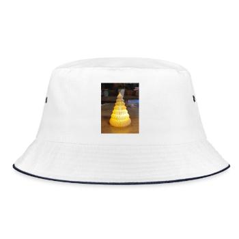 Lampe en papier jaune en forme de marche - Bob - blanc/marine - Devant