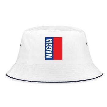 Maggia Ticino Souvenir T-Shirt - Bucket Hat - white/navy - Front