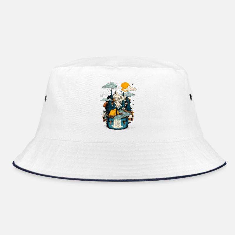 Bergsee Pfad - Camping Backpacker Motiv Bucket Hat