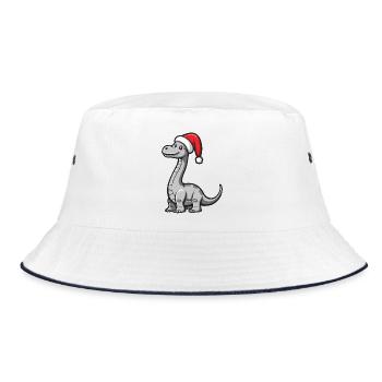Dinosaur brontosaurus Christmas - Bucket Hat - white/navy - Front