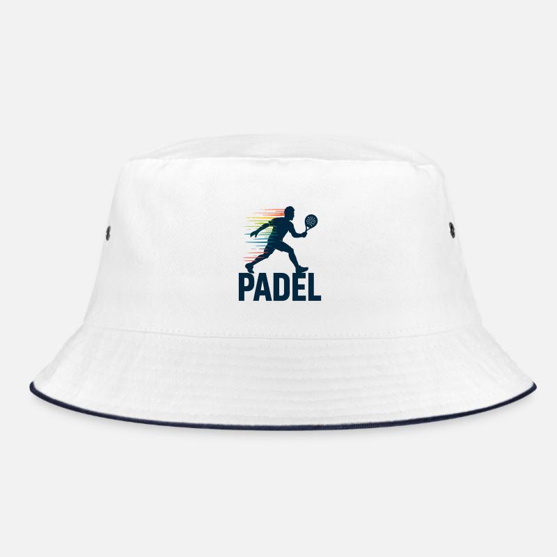 Padel Silhouette im Regenbogen Bucket Hat