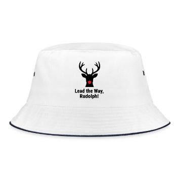 Lead the Way, Rudolph! - Bucket Hat - white/navy - Front