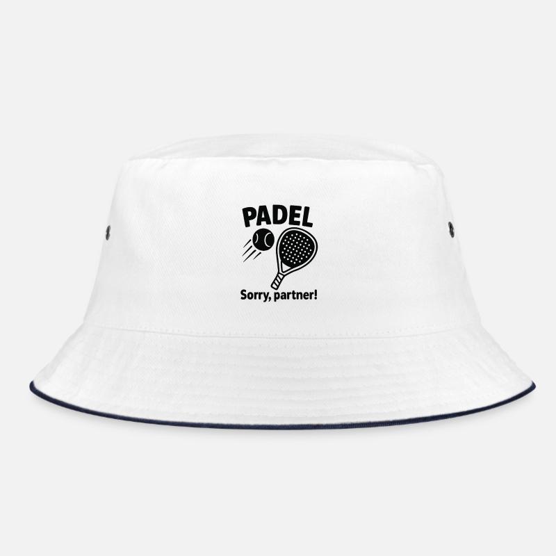 Padel Spruch: Sorry Partner! - Bucket Hat - Weiß/Navy