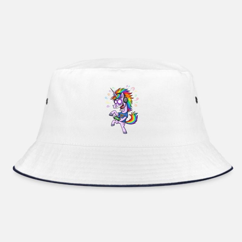 Regenbogen Einhorn Gaming Level Up Gamer Bucket Hat