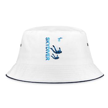 Skydiver Paragliding | Blue Sky Vibrant Color - Bucket Hat - white/navy - Front