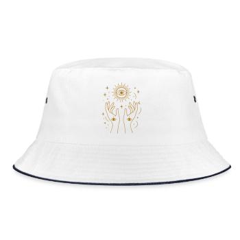 Divine Energy Line Art - Bucket Hat - white/navy - Front
