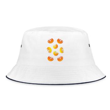 Motif d’anneaux de flamme jaune orange - Bob - blanc/marine - Devant
