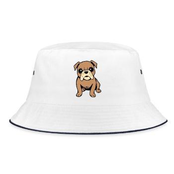 Bulldog chien T-shirt Chien Chemise Cadeau - Bob - blanc/marine - Devant