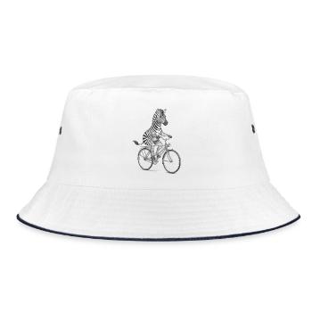 Cycliste zèbre à vélo - Bob - blanc/marine - Devant