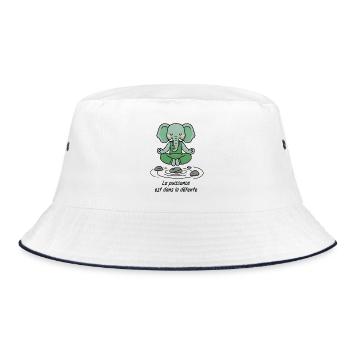 Zen Elephant Power in Relaxation - Bucket Hat - white/navy - Front