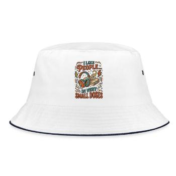 I Like People In Small Doses - Bucket Hat - white/navy - Front