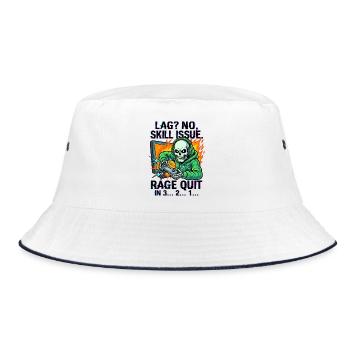 Was? No, Skill Issue. - Bucket Hat - white/navy - Front