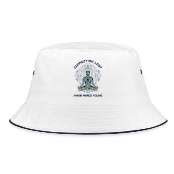 Connection Lost - Inner Peace Found - Bucket Hat - white/navy - Front