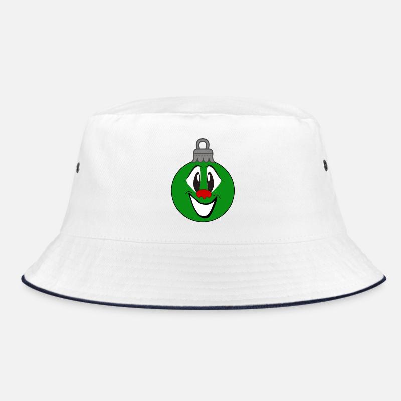 Grüne Weihnachtsbaumkugel mit Lächeln Bucket Hat