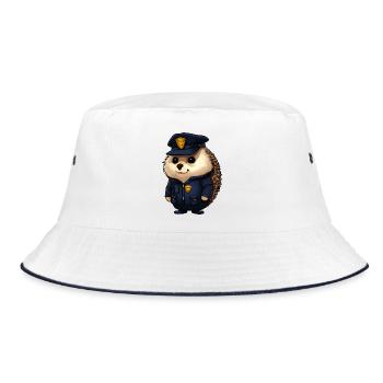 Hedgehog Police - Bucket Hat - white/navy - Front