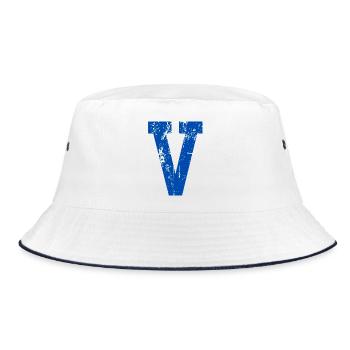 Letter v Sport Retro - Bucket Hat - Weiß/Navy - Vorne