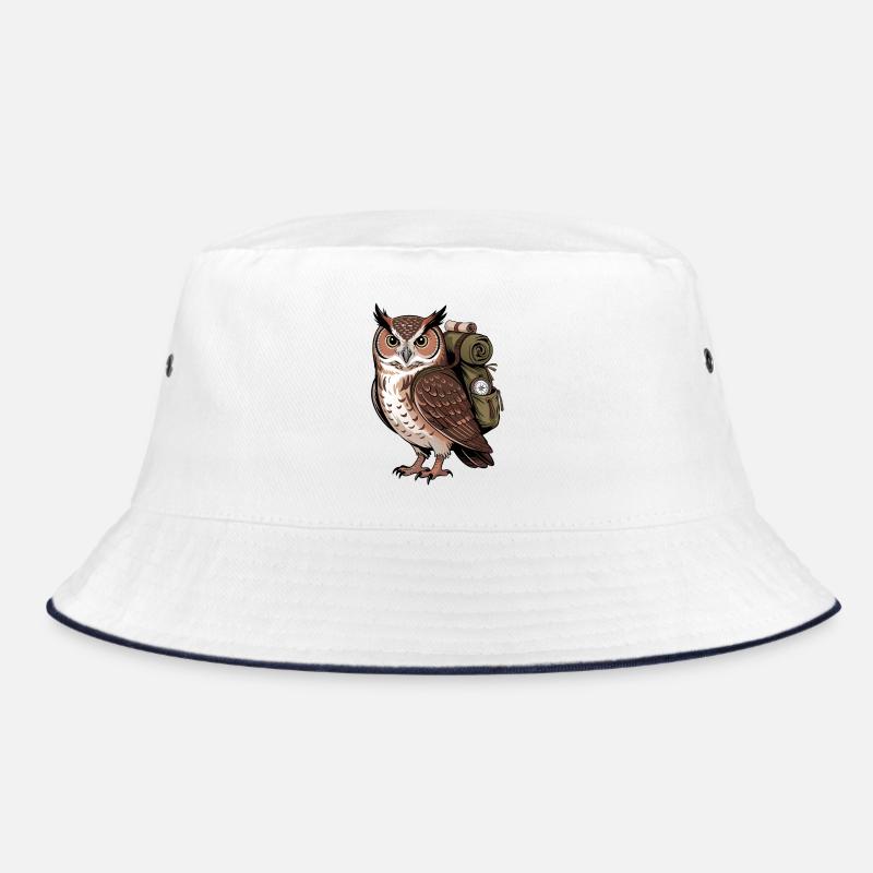Wandernde Eule mit Rucksack Bucket Hat