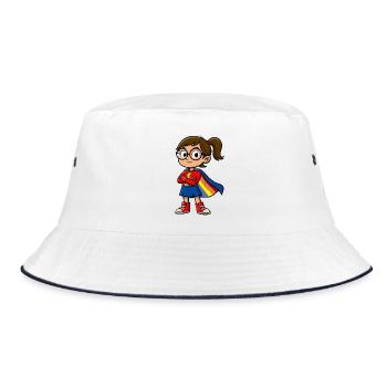 Petite super-héroïne avec des lunettes - Bob - blanc/marine - Devant