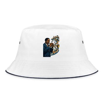 Trompettiste Jazz Bebop Groove Affiche Cadeau - Bob - blanc/marine - Devant