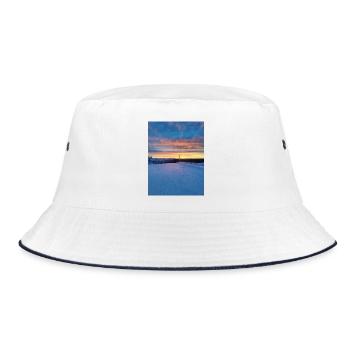 Sunset in a winter landscape - Bucket Hat - white/navy - Front