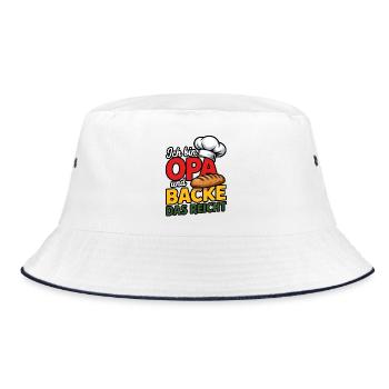 Ich bin OPA und BACKE DAS REICHT - Bucket Hat - Weiß/Navy - Vorne