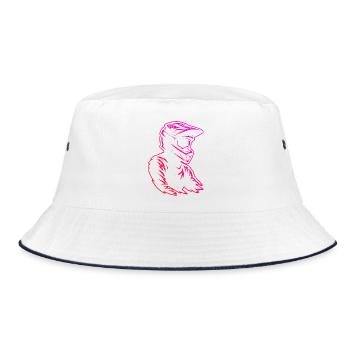 Motocross Stil für jeden Anlass - Bucket Hat - Weiß/Navy - Vorne