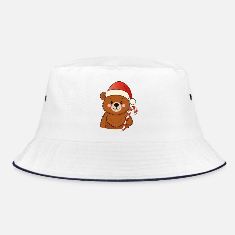 Petit ours de Noël mignon avec une canne d’orge d’orge Bob