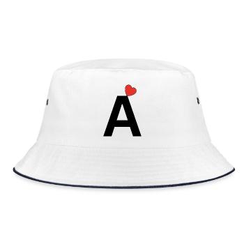 A - Bucket Hat - Weiß/Navy - Vorne