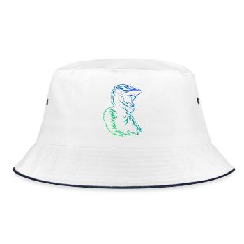 Coole Motocross Inspiration - Bucket Hat - Weiß/Navy - Vorne