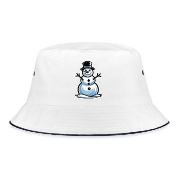 Magie hivernale, bonhomme de neige en chapeau haut-de-forme - Bob - blanc/marine - Devant