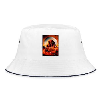Red Moon Temple Desert Sphere - Bucket Hat - white/navy - Front