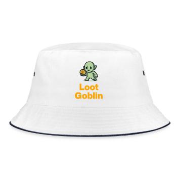 Loot Goblin im Grind-Modus - Bucket Hat - Weiß/Navy - Vorne