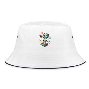 Train hard party harder. - Bucket Hat - Weiß/Navy - Vorne