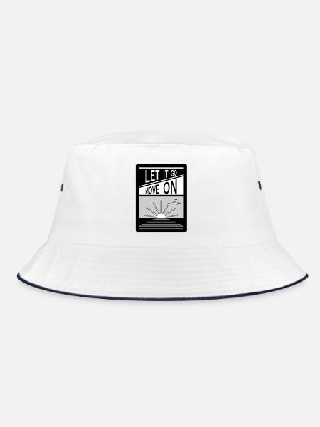 Let it go. Move on. - Bucket Hat - white/navy - Front