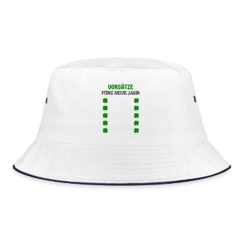 New Year's Eve New Year's Resolutions New Year Shamrock - Bucket Hat - white/navy - Front
