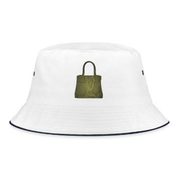 Olive Snake Skin Tote - Bucket Hat - white/navy - Front