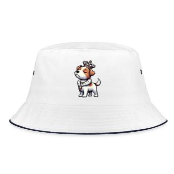 Jack Russel terrier Jack russel liebhaber Jackie - Bucket Hat - Weiß/Navy - Vorne