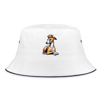 Whippet Greyhound Whippets Greyhound Owner - Bucket Hat - white/navy - Front